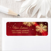 クリスマス差出人住所レッドゴールデンホリデーパーティー ラベル (インサイチュ)