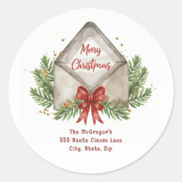 クリスマス差出人住所ヴィンテージ ラウンドシール