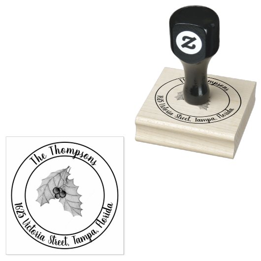 クリスマス差出人住所緑 ラバースタンプ (押印)