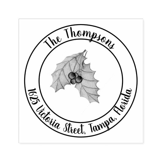 クリスマス差出人住所緑 ラバースタンプ (インプリント)