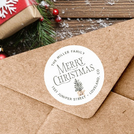 クリスマス差出人住所 ラウンドシール