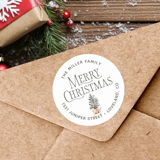 クリスマス差出人住所 ラウンドシール