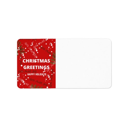 クリスマス差出人住所 ラベル (正面)