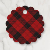 クリスマス市松模様にパターン赤バッファロープレイド フェイバータグ (裏面)