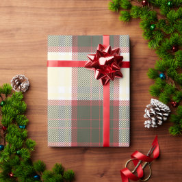 クリスマス市松模様にパターン ラッピングペーパー