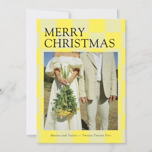 クリスマス市松模様に シーズンカード (正面)