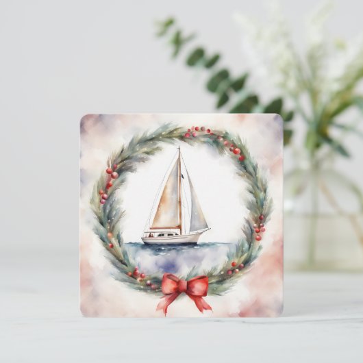 クリスマス帆船 カード (スタンド正面)