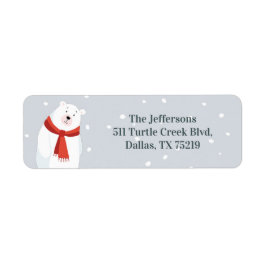 クリスマス帰りラベルかわいいホッキョクグマ ラベル