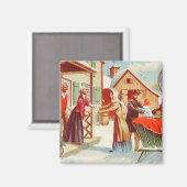 クリスマス帰宅用ヴィンテージ磁石 マグネット (正面/裏面)