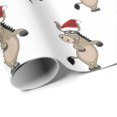 クリスマス帽をかぶったロバ ラッピングペーパー (ロールコーナー)