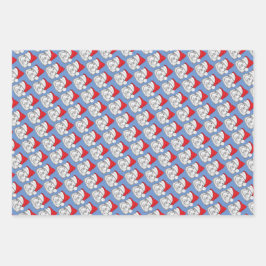 クリスマス帽をかぶった可愛いギニア豚パーソナライズされた。 ラッピングペーパーシート