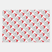 クリスマス帽をかぶった可愛いギニア豚パーソナライズされた。 ラッピングペーパーシート (正面)