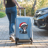 クリスマス帽をかぶった愛らしい黒いヒョウのカブ シール (スーツケースインサイチュ)