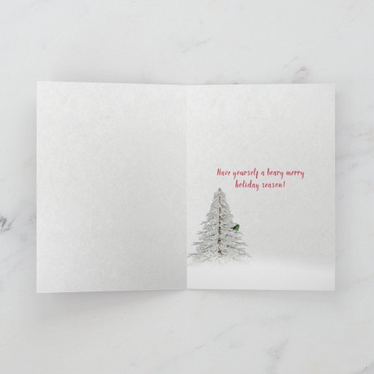 クリスマス帽をかぶった白熊 シーズンカード (内部)