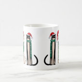 クリスマス帽をかぶった3匹の猫 コーヒーマグカップ (中央)
