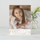 クリスマス平和と喜びのスクリプト写真2024カレンダー シーズンカード (スタンド正面)