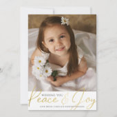 クリスマス平和と喜びのスクリプト写真2024カレンダー シーズンカード (正面)