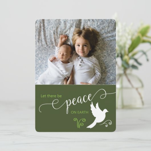 クリスマス平和の写真をカスタム見る シーズンカード (スタンド正面)