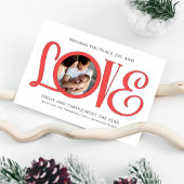 クリスマス平和の喜びと愛かわいいモダン写真 シーズンカード