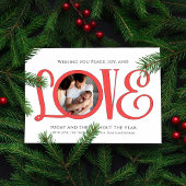 クリスマス平和の喜びと愛かわいいモダン2写真 シーズンカード