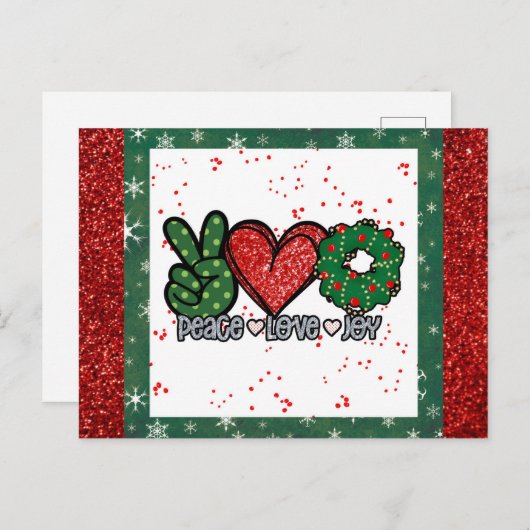 クリスマス平和の愛の喜び ポストカード (正面/裏面)