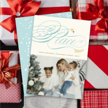 クリスマス平和の書道の葉のクラシック写真