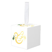 クリスマス平和の鳩 キューブオーナメント (正面アングル)