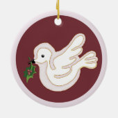 クリスマス平和の鳩 セラミックオーナメント (裏面)