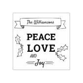 クリスマス平和への愛と喜パーソナライズされたび ラバースタンプ (インプリント)