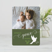 クリスマス平和を願うカスタム写真カード シーズンカード (スタンド正面)