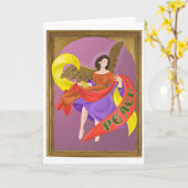 クリスマス平和エンジェル空白の（内部） カード (黄色い花)