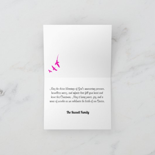 クリスマス平和キリスト教信仰の鳩 シーズンカード (内部)