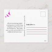 クリスマス平和キリスト教信仰の鳩 シーズンポストカード (裏面)