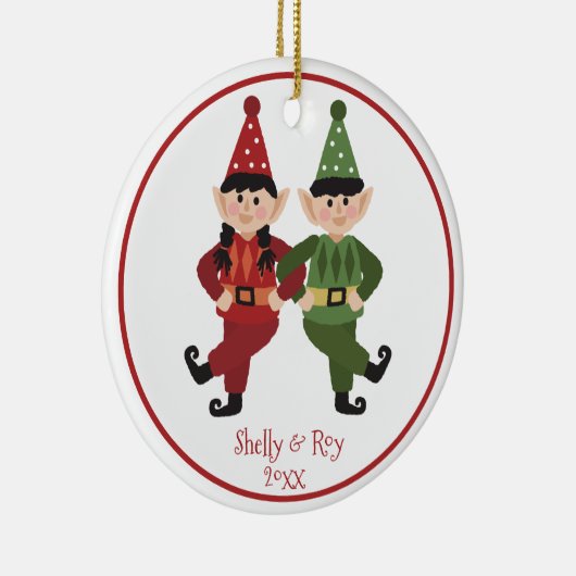 クリスマス年おもしろいのサンタ小人 セラミックオーナメント (右)