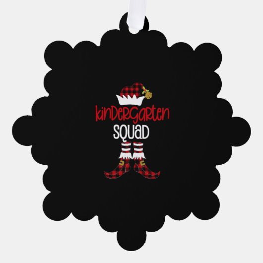 クリスマス幼稚園分隊小妖精や小人先生学生B オーナメントカード (正面)