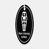 クリスマス幽霊のよく出るを祝不気味う メタルオーナメント (正面左)