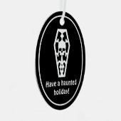 クリスマス幽霊のよく出るを祝不気味う メタルオーナメント (正面右)