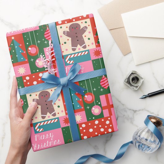 クリスマス幾何学的ホリデーノールクリスマス ラッピングペーパー