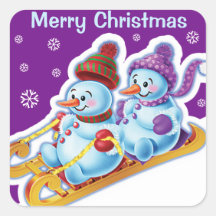 クリスマス広場のシール雪だるまスノースポーツ。