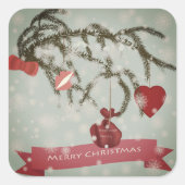 クリスマス広場のステッカー スクエアシール (正面)