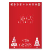 クリスマス座席表赤（白い装飾あり） テーブルナンバー (裏面)