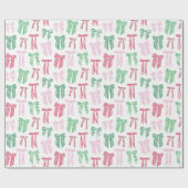 クリスマス弓コケストライプのット ラッピングペーパー (フラット)