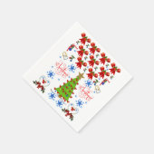 クリスマス弓ボックスサンタクロースのナプキンパーティー赤 スタンダードカクテルナプキン (角)