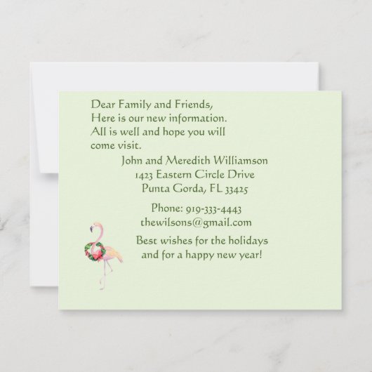 クリスマス引っ越しました海ビーチ予算の移動 案内状 (裏面)