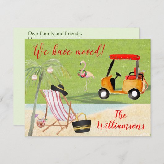 クリスマス引っ越しました海ビーチ予算の移動 案内状 (正面/裏面)