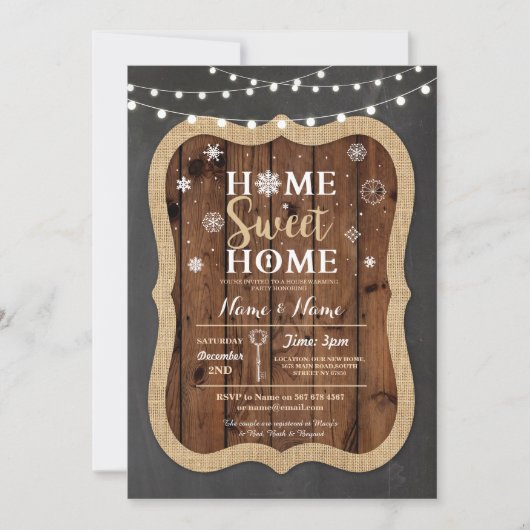 クリスマス引っ越し祝いパーティーニューホームフェスティバル招待状 招待状 (正面)