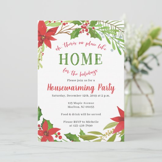 クリスマス引っ越し祝いパーティーパーティの招待状 招待状 (スタンド正面)