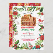 クリスマス引っ越し祝いパーティーパーティー冬テーマ 招待状 (正面/裏面)