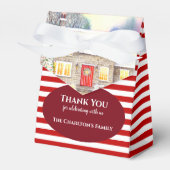 クリスマス引っ越し祝いパーティー雪コテージ水彩 フェイバーボックス (正面サイド)