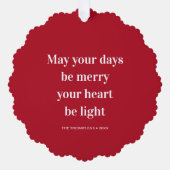 クリスマス引用文あなたの日はハート光メリーである オーナメントカード (正面)
